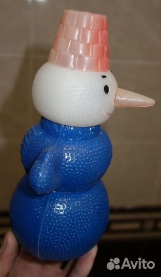 Винтажный пластмассовый Снеговик