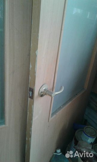 Дверь ламинированная со стеклом б/у