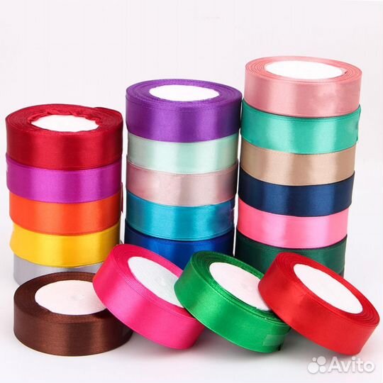 Лента атласная 0,6-4 см по 25 ярдов
