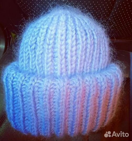 Толстая шапка с двумя отворотами