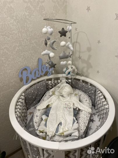 Детская кроватка трансформер круглая