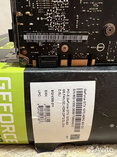 Nvidia geforce gtx 1070 aero 8gb