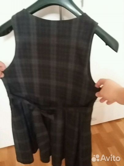 Сарафан серо коричневая клетка