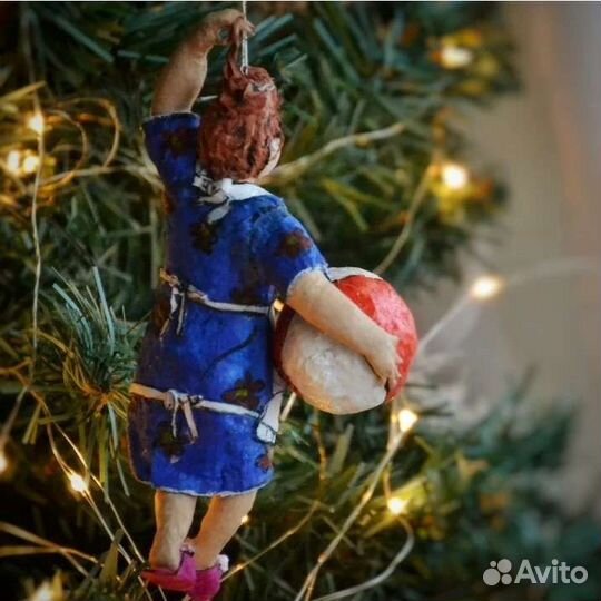 Елочная игрушка из ваты