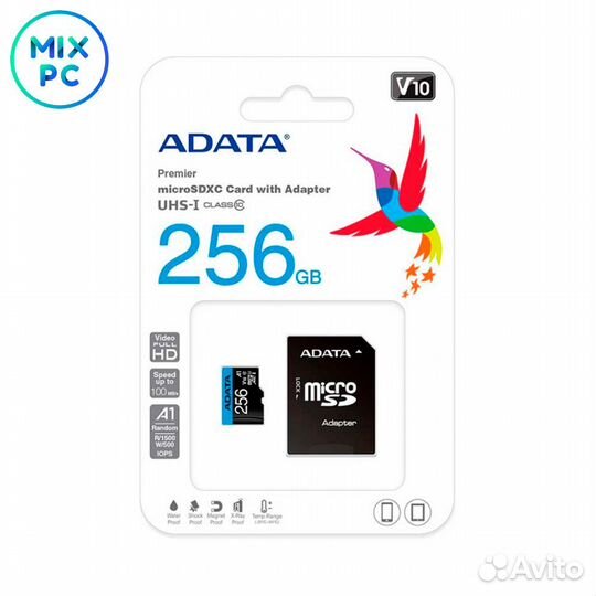 Флеш карта microSD 256GB adata Premier V10 (SD ада