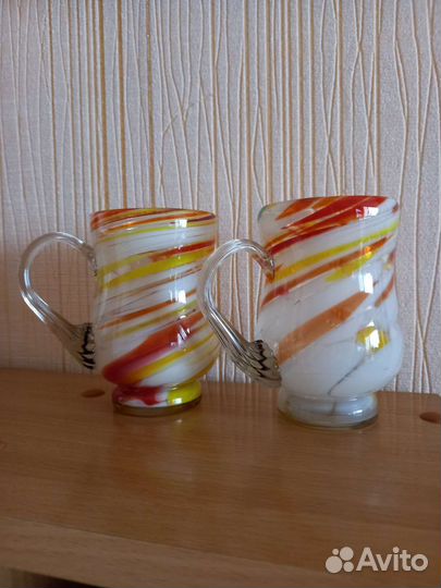 2 стакана,цветное стекло СССР