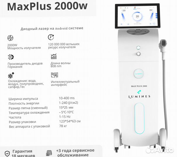 Аппарат для эпиляции Lumines. Max’Plus 2000
