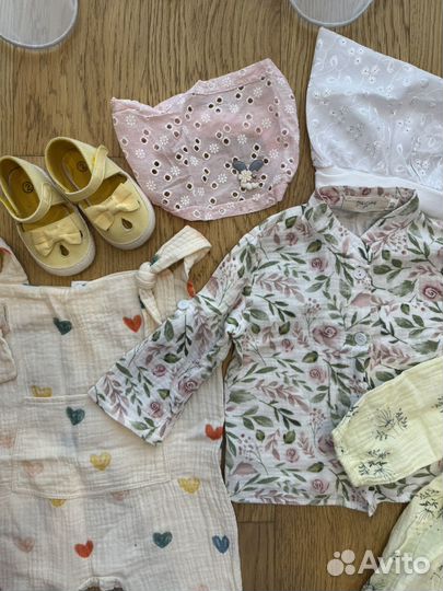 Комлект для девочки 80 размер муслин лето