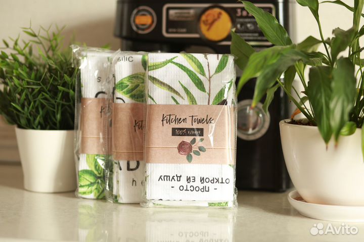 Набор вафельных полотенец с принтом