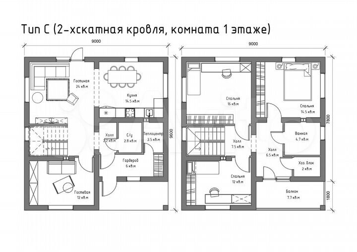 Коттедж 136,5 м² на участке 10 сот.