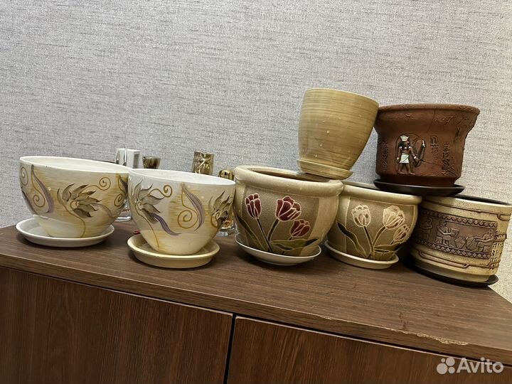 Керамические горшки для цветов бу