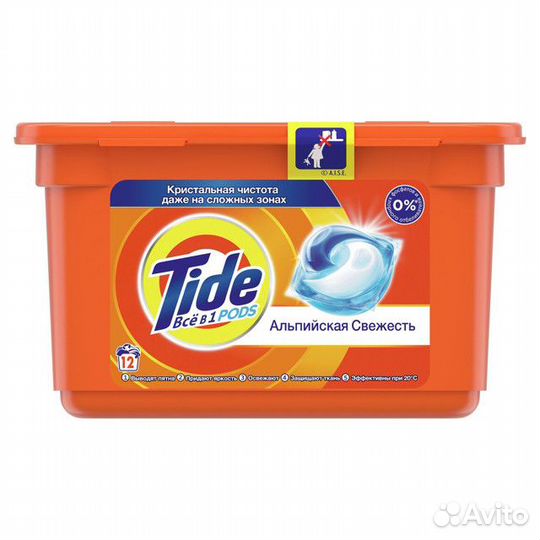 Капсулы для стирки tide Альпийская свежесть 12х22