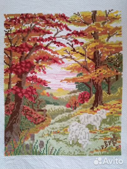 Картина вышитая крестиком, ручная работа