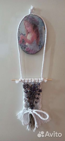 Ароматница с лавандой и коврик из веточек лаванды