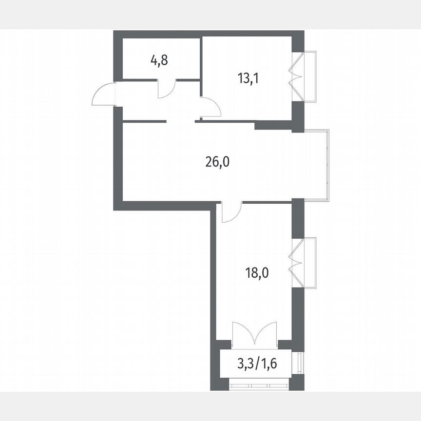 2-к. квартира, 68,8 м², 7/11 эт.