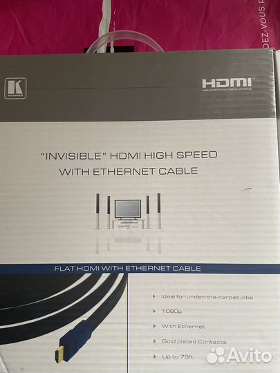 Kramer C-HM/HM/ETH-35 Кабель плоский hdmi-hdmi, 10