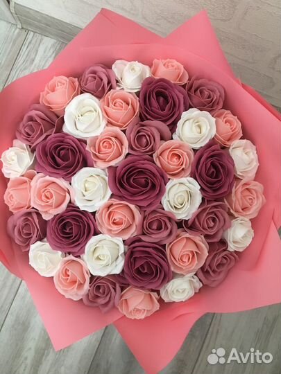 Букет из мыльных роз