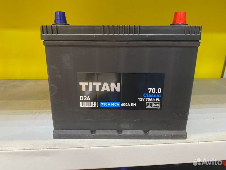Аккумулятор Titan Asia 70 А/ч обратная полярность