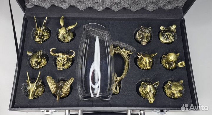 Набор рюмки стопки+графин в чемодане