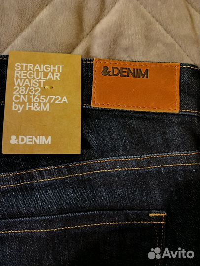 Джинсы буткаты тёмно-синие прямые HM 42 размер