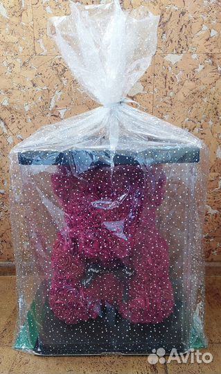 Мишка из роз 40 см