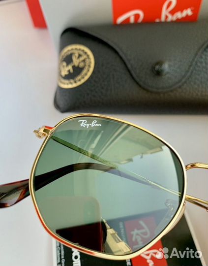 Очки ray ban hexagonal зеленые