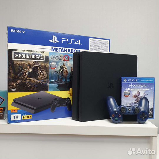 Sony PS4 Slim 1TB с игрой и комплектом