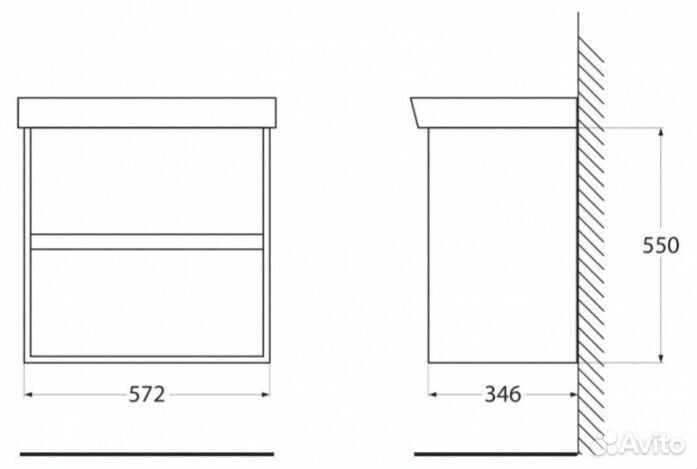 Мебель для ванной BelBagno Neon-60-2C Rovere Scuro