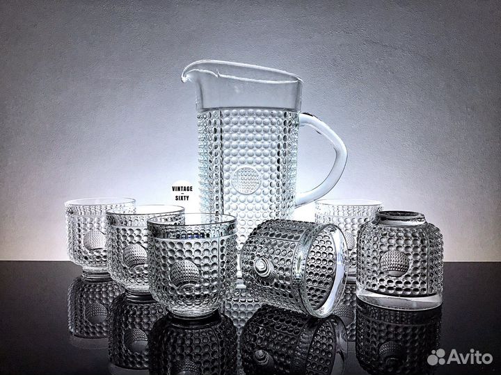 Кувшин и 6 бокалов редкий набор Чехословакия 70-е