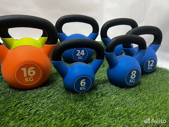 Гири чугунные обрезиненные 6-24 кг