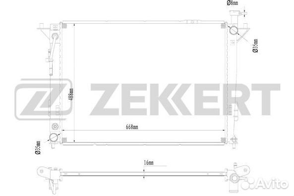 Радиатор охлаждения двигателя Hyundai Santa Fe II