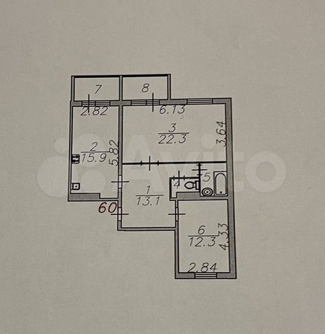 2-к. квартира, 72,2 м², 9/9 эт.