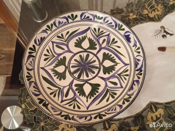 Блюдо 30 см ручная роспись, Узбекистан