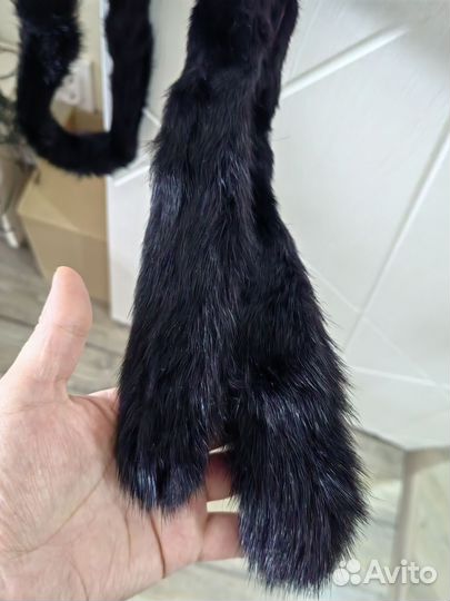 Пояс норковый черный
