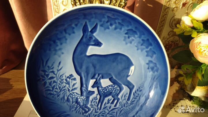 Тарелка Олень, олененок Mothers Day 1975 B&G Дания