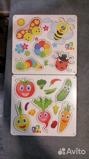 Деревянные пазлы вкладыши