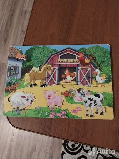 Развивающая рамка вкладыш Ферма