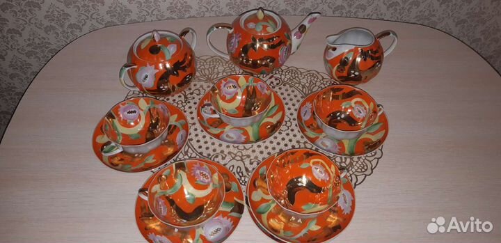 Чайный сервиз СССР Золотой олень. Дулево