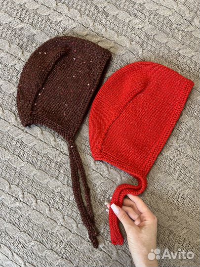 Чепчик вязанный женский