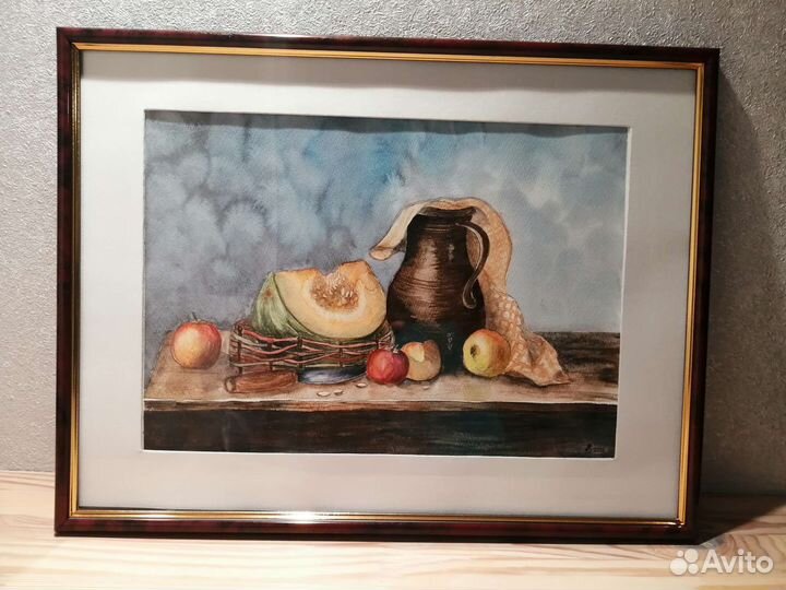 Осенний натюрморт, под стеклом