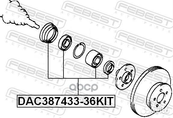 Подшипник ступицы передний toyota Camry 01-06/L