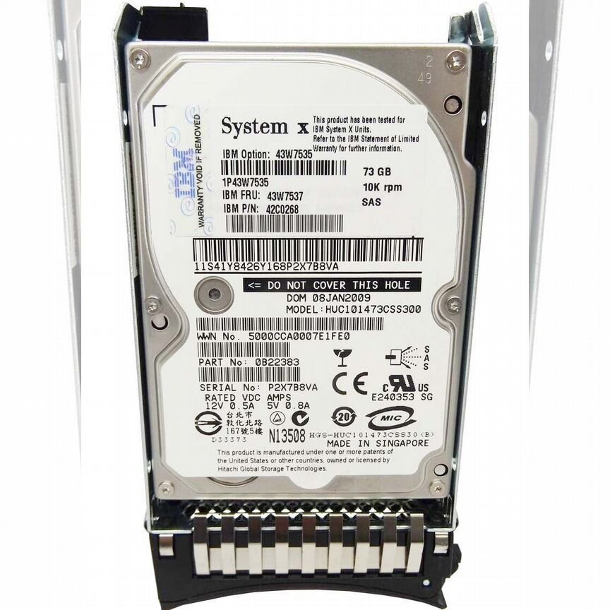 [43W7535] Жесткий Ibm 73gb 43w7537 Sas 2.5 43w7535