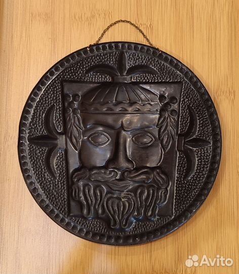 Панно декоративное чеканка маска Сатир СССР