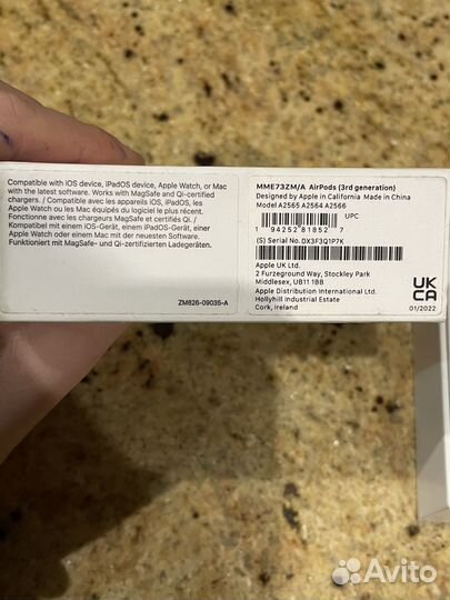 Наушники apple airpods 3 без кейса