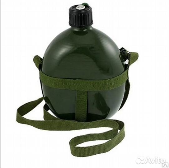 Фляжка армейская алюминиевая с ремнем