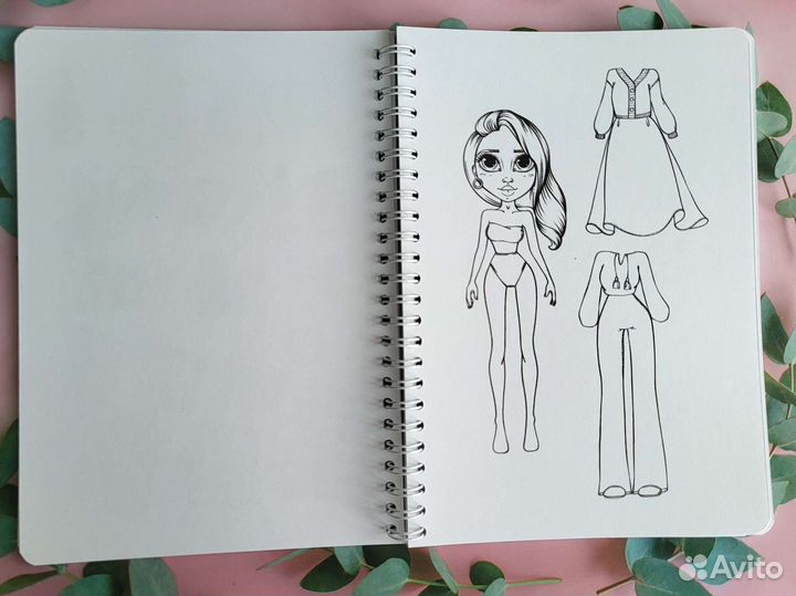 Кукла вырезалка-раскраска