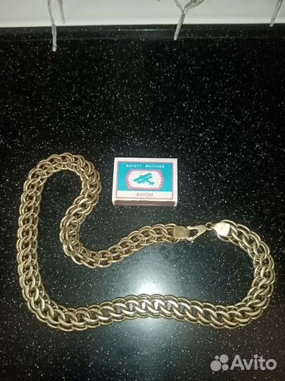 Серебряная цепь позолоченная червонным золотом. 26