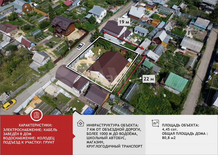 Дача 80,8 м² на участке 4,5 сот.