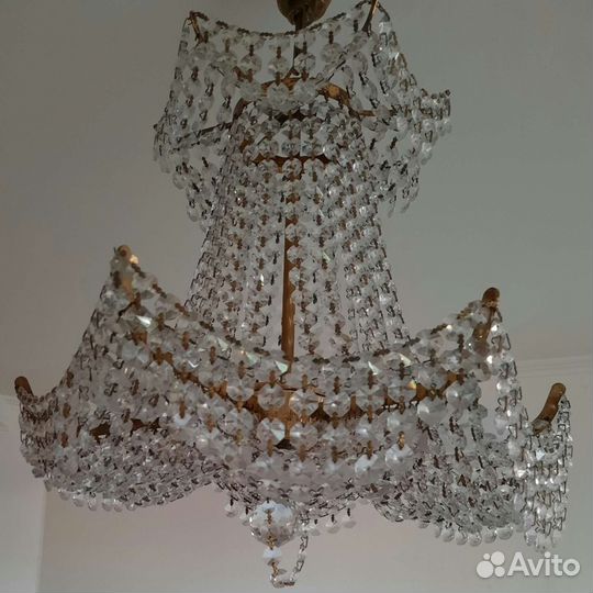 Люстра хрустальная чехословакия