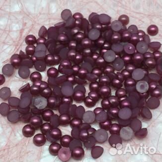 Половинки бусин цветные под жемчуг 20 гр